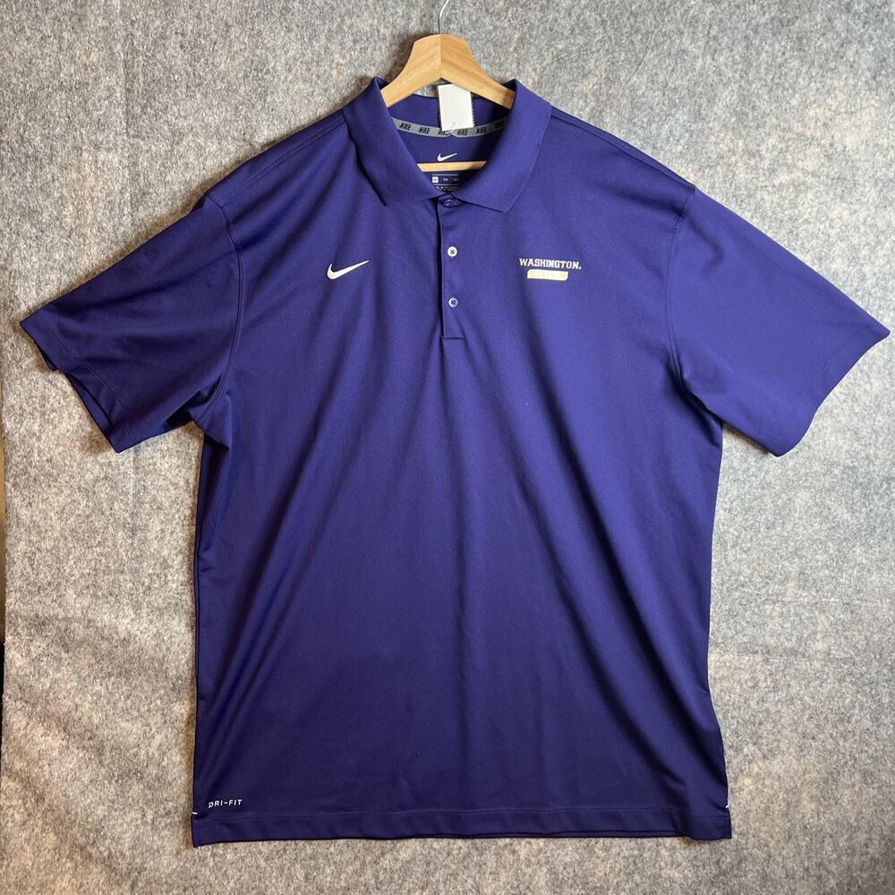 Washington Huskies Alumni Nike Dri Fit Polo Button Down Shirt Men size 2XL NEW